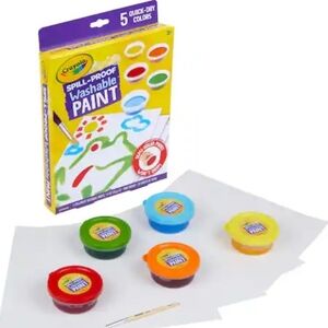 Crayola No-Mess Washable Paint Set - Red, Blue, Green, Yellow, Orange